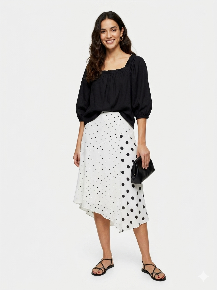 Penny - Polka dot mix skirt