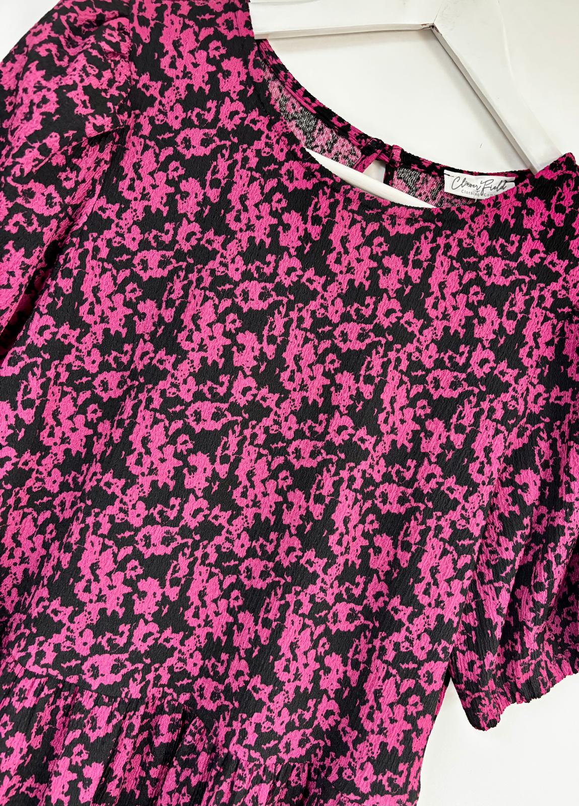 Lily - Textured puff sleeve dress