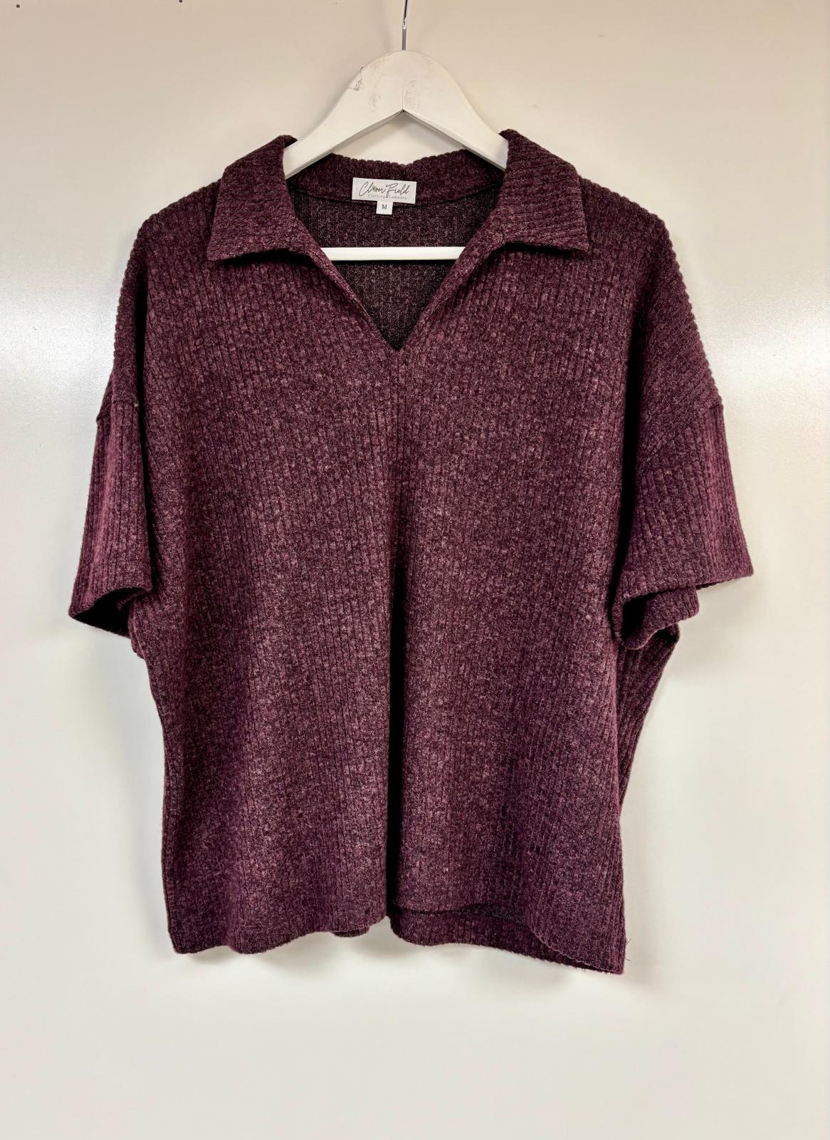 Millie rib collar top