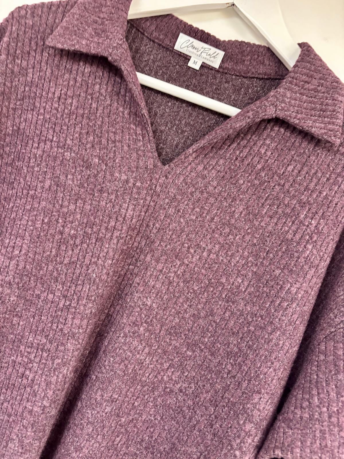 Millie rib collar top